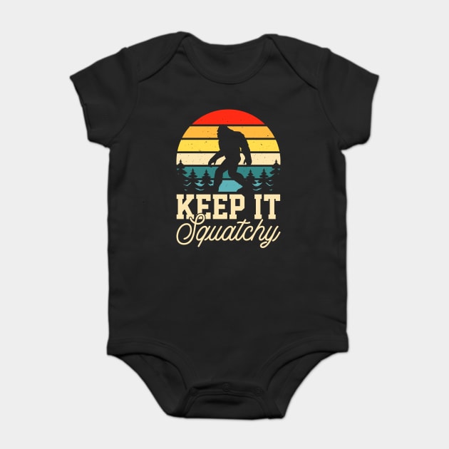 Keep it Squatchy BIgfoot Funny Gift Baby Bodysuit by The WYLD Tribe